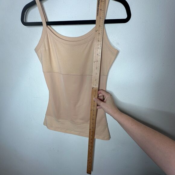 Yummie Tummie Boyfriend Tan Spaghetti Strap 3-Panel Shaping Tank Scoop Top Med - Picture 12 of 14